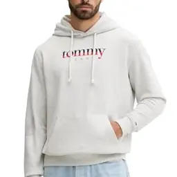Tommy Jeans Herren Hoodie TJM Reg DNA, Grau (Lt Grey Htr), XXL