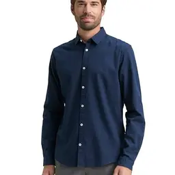 TOM TAILOR Herren Slim Fit Hemd Dunkelblau, Größe L