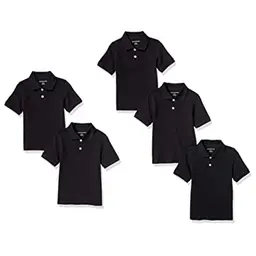 Amazon Essentials Jungen Piqué-Poloshirts, 5er Pack, Schwarz, 3 Jahre