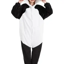 Chuangminghangqi Kuscheliger Tier-Overall für Herren und Damen, Plüsch-Jumpsuit, Winterpyjama, Faschingskostüm, Weiß, XXL