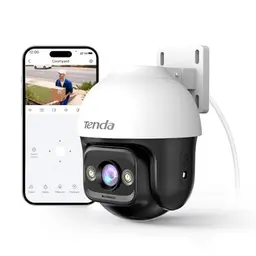 Tenda 3MP WiFi Überwachungskamera für Außen, 2K Nachtsicht, 2-Wege Audio, IP65, AI Bewegungserkennung, kompatibel mit Alexa