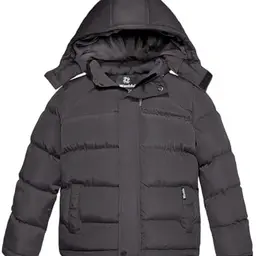 Wantdo Jungen Winter Fleece Mäntel Warm Kapuzenjacke Dunkelgrau 116-122