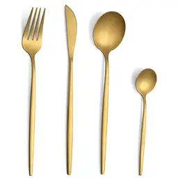 Goldenes Besteckset für 6 Personen - 24-teilig, spülmaschinenfest