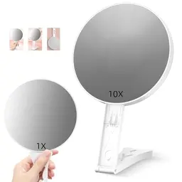 Suupvaor 10fach Vergrößerungsspiegel, Doppelseitiger 14cm Reisemakeup Spiegel mit Griff