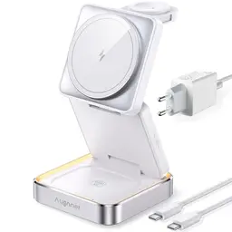 Augnner 3-in-1 Ladestation für Apple Watch und iPhone, faltbares Wireless Charger für Apple Geräte