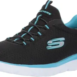 Skechers Damen Sneaker Summits, Schwarz/Türkis, 40 EU