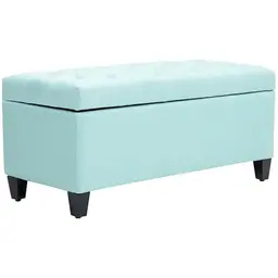 HOMCOM Sitzbank mit Stauraum in Leinenoptik, modern für Wohnzimmer und Flur, 100 x 40 x 44 cm, Grün