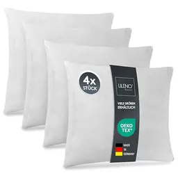 LILENO HOME 4er Set Kissenfüllung 45 x 45 cm - waschbare Innenkissen für Allergiker, geeignet als Couch-, Sofa- und Kopfkissen