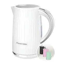 Russell Hobbs Wasserkocher Eden Weiß mit Edelstahlakzenten, 1,7L, 2400W, BPA-frei