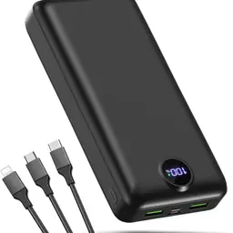 PDBEST Power Bank 50000mAh mit 3-in-1 Kabel und 22,5W Schnellladung