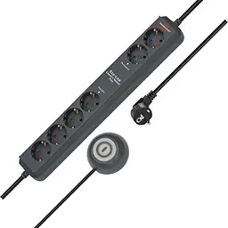 Brennenstuhl Eco-Line Comfort Mehrfachsteckdose 6-fach mit Schalter, anthrazit