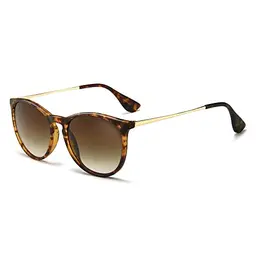 SUNGAIT Vintage Runde Damen Sonnenbrille im Retro Design - Bernstein/Braun