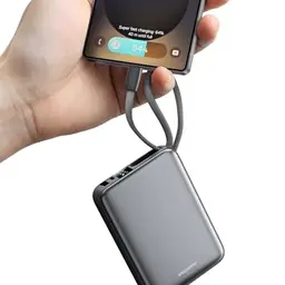Eazpower Powerbank 20,000mAh mit USB-C Kabel - Schnellladung für iPhone 15/16/17 Pro, Samsung S25 Ultra, Xiaomi - Leicht & kompakt