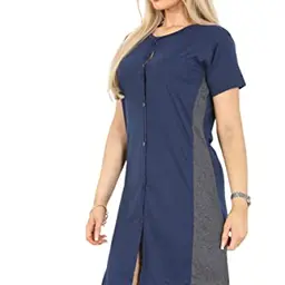 Bahob® Damen-Nachthemd aus Baumwolle, kurzärmelig, Loungewear in S-XXL