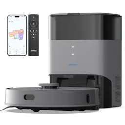 AIRROBO Saugroboter T25+ mit Wischfunktion und Absaugstation, 5500Pa, LiDAR Navigation, 240Min Laufzeit, APP-Steuerung