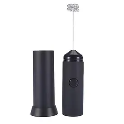 Milchaufschäumer und Mini Blender in 2 Farben - Handheld Edelstahl Mixer für Milchkaffee (Schwarz)
