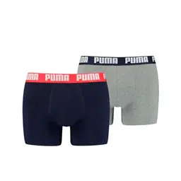 PUMA Herren Boxershorts, Alltag, Blau/Grau Melange, XL