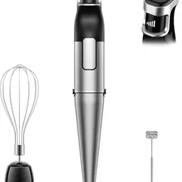BESROY 3-in-1 Stabmixer Set, 1100W, Edelstahl, inkl. Milchaufschäumer & Schneebesen