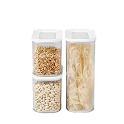 Mepal Vorratsdosen Set 3-teilig - Luftdichte Kunststoffbehälter - 1x 2000 ml & 2x 1000 ml - Weiß