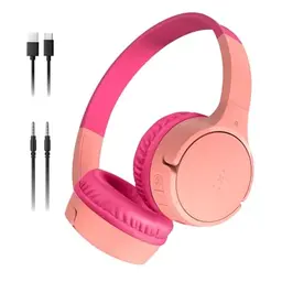Belkin SoundForm Mini kabelloser Kinderkopfhörer – Over-Ear, 30 Std. Wiedergabe, Rosa