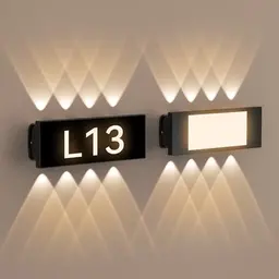 STASUN 2er Set DIY Hausnummer Wandleuchte, IP66 LED, 18W Warmweiß, Moderne Beleuchtung für Innen und Außen