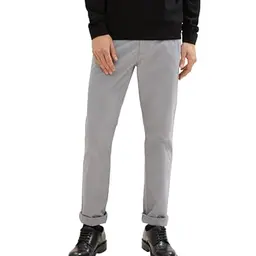 TOM TAILOR Herren Chino Hose aus Stretch Twill, Smooth Grey, 29W x 32L