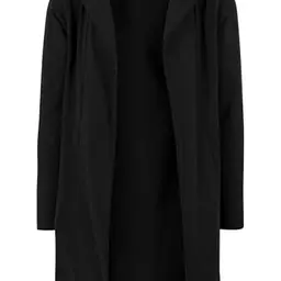 Urban Classics Herren Long Hooded Cardigan, Baumwoll-Longjacke mit Kapuze, Loose Fit, offen mit Kanten, Schwarz, Größe L