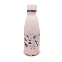 NERTHUS Thermosflasche PITUFOS Figuren - Rosa, 350 ml, doppelwandig
