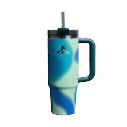 STANLEY Quencher H2.0 Flowstate Trinkflasche 0,89L, Edelstahl, Thermobecher, Kühlfunktion 9h, Eisgekühlt 40h, BPA-frei, Coastal Teal