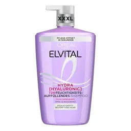 L'Oréal Paris Elvital Hydra Hyaluronic XXL Shampoo für glänzendes Haar, 1000ml
