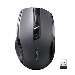 UGREEN Wireless Mouse 4000 DPI, Ergonomisches Design, 18 Monate Akkulaufzeit, kompatibel mit Windows, macOS, Linux (Schwarz)