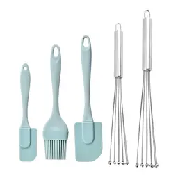 2er Set Edelstahl Eierschläger & 3er Set Schaber - Küchenhelfer für Backen und Kochen