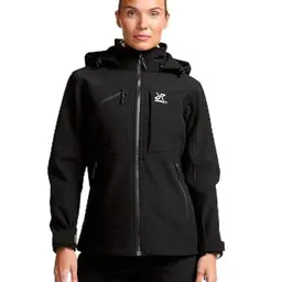 RevolutionRace Hiball Softshell Jacke Damen - Outdoor Wandern, Schwarz, M