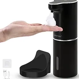 Automatischer Schaum-Seifenspender mit Sensor - Wandmontage, USB-Aufladung, wasserdicht, für Küche & Bad (Schwarz)