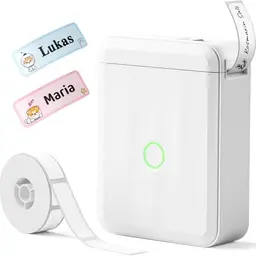NIIMBOT D110 Bluetooth Etikettendrucker mit 155 wasserdichten Namensaufklebern für Zuhause, Büro und Schule