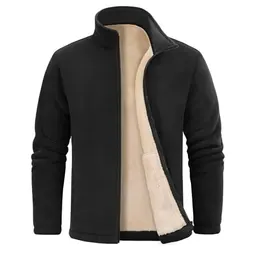Nadeer Fleecejacke Herren Stehkragen Warm Outdoor Sweatshirt (Schwarz, XXL)