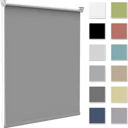 Zarnan Verdunkelungsrollo Klemmfix, B40 x H170cm, grau, für Fenster & Türen, Sonnenschutz, innen