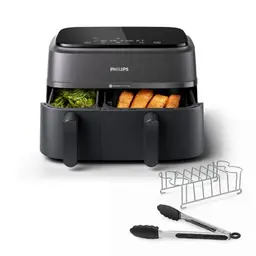 Philips Airfryer Dual Basket 3000 Serie Heißluftfritteuse, Schwarz, 9 L