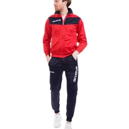 Givova Herren Trainingsanzug, rot/blau, 2XS