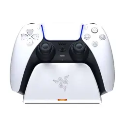 Razer Schnellladestation für PS5 Wireless-Controller, schnelles Laden, gebogenes Design, einfache Bedienung, USB Aufladung, weiß