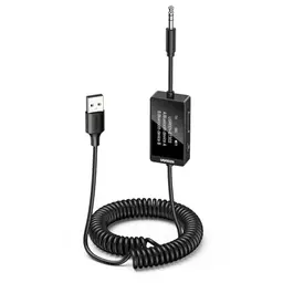 UGREEN Bluetooth Adapter für Auto - 2 in 1 Transmitter & Empfänger mit LED Anzeige, für Stereoanlage, TV und 2 Kopfhörer