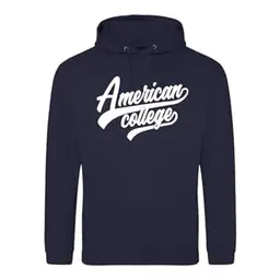 AMERICAN COLLEGE Sweatshirt Modell ACSCW1 Navy M – Unisex Pullover mit Kapuze