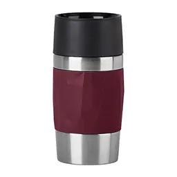 Emsa Travel Mug 0,3L – Edelstahl, auslaufsicher, spülmaschinengeeignet, 3h heiß/6h kalt, 360°-Trinköffnung, Weinrot