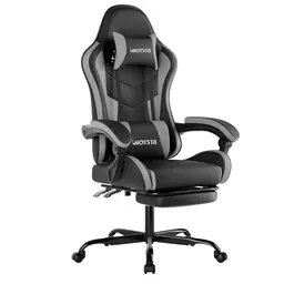 WOTSTA Gaming Stuhl mit Fußstütze und Lendenwirbelstütze, ergonomischer Bürostuhl