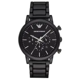 Emporio Armani Herren Chronograph Uhr 46mm mit Edelstahl, Leder oder Silikonband