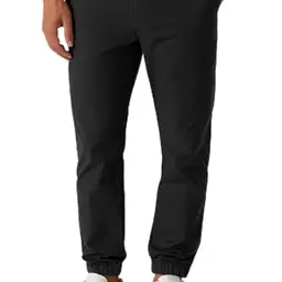 Smith & Solo Herren Chinohose, Baumwolle, bequem, mit Kordelzug, Freizeit- und Jogginghose, Schwarz, Größe L
