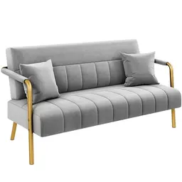 Yaheetech Zweisitzer-Sofa mit Armlehnen und Metallbeinen, Loveseat für Wohnzimmer und Schlafzimmer