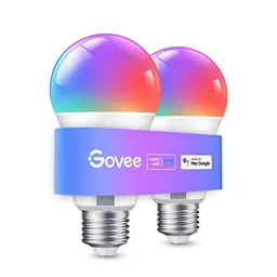 Govee Smart Glühbirne E27, WLAN RGBWW LED Lampe, dimmbar, 800LM, 16 Millionen Farben, 2 Stück, für Alexa & Google Assistant