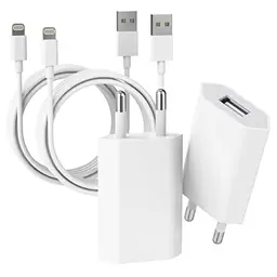 USB Ladegerät 2er-Pack mit 2M Lightning Kabel für iPhone 14/13/12/11/XS/XR/X/8 - Schnelles Aufladen - Weiß