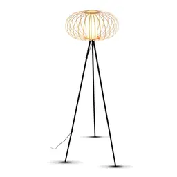 BRILONER Stehlampe für Wohnzimmer und Schlafzimmer – Boho Holz, E27 Fassung, Schwarz